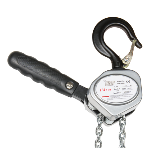 Mini Lever Hoist, 10' Lift, 550 lbs. (0.275 tons) Capacity, Zinc Plated Chain Ontario Packaging
