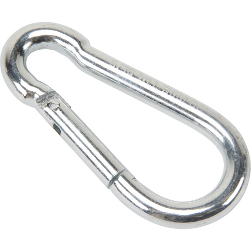 Mousqueton zingu&eacute;, 500 lb (0,25 tonne) Charge d'utilisation max., 5/16" Taille, 1/2" Oeil Ontario Packaging