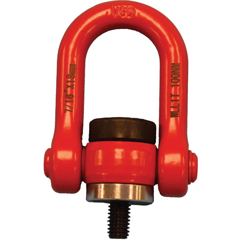 Anneau de levage pivotant VQ pour palan, M8, Longueur du filetage 12 mm, Acier alli&eacute; Ontario Packaging