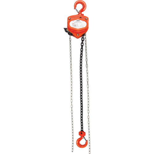 Chain Hoist, 10' Lift, 1000 lbs. (0.45 tons) Capacity, Alloy Steel Chain Ontario Packaging