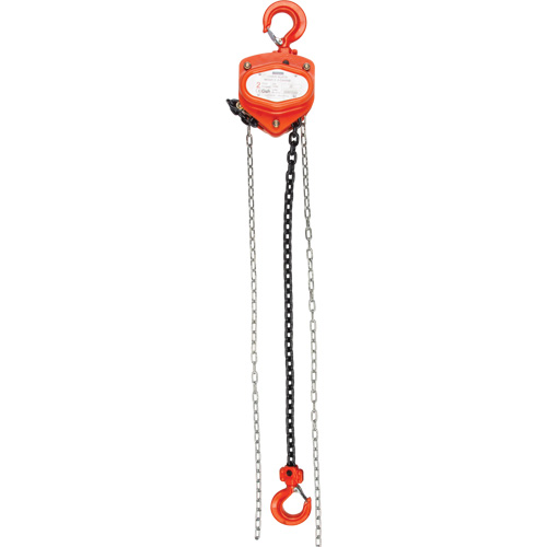 Chain Hoist, 20' Lift, 2000 lbs. (1 tons) Capacity, Alloy Steel Chain Ontario Packaging
