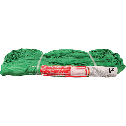 Polyester Round Sling, Green, 12' L, 6000 lbs. Vertical Load Ontario Packaging
