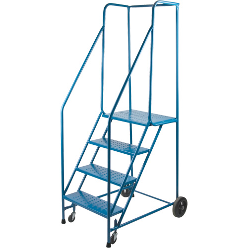 CSA-Certified Rolling Step Ladder, 4 Steps, 22" Step Width, 37" Platform Height, Steel Ontario Packaging