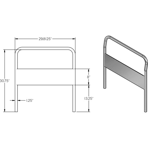 Poign&eacute;e chrom&eacute;e de 30" pour chariot &agrave; plateforme Ontario Packaging