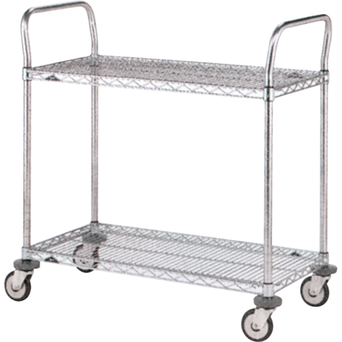Standard-Duty Utility Carts, Stainless Steel, 24" x 39" x 24", 500 lbs. Capacity Ontario Packaging