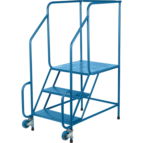 Tilt-N-Roll Ladders, Steel, 3 Steps, 22" Wide, 24" D x 27" H Top Step Ontario Packaging