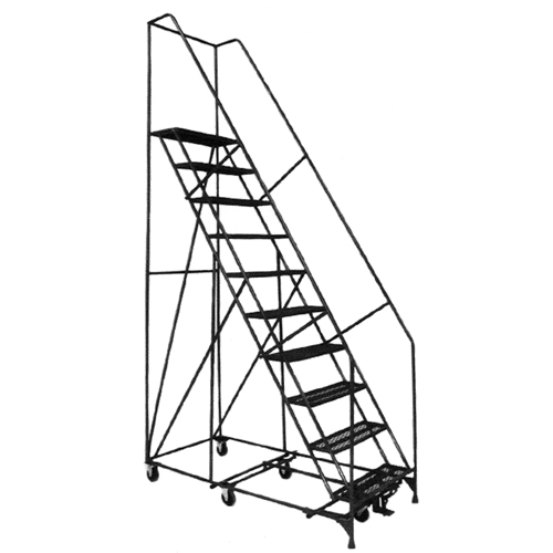 &eacute;chelles Pivotantes A/Roulettes Au Centre, 12 marches, Largeur de la marche 24", Hauteur de la plateforme 120", Acier Ontario Packaging