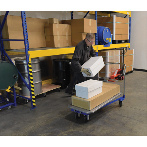 Platform Cart, 48" L x 24" W, 1500 lbs. Capacity, Mold-on Rubber Casters Ontario Packaging