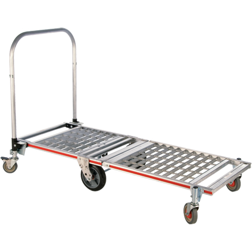 Six Wheel Folding Platform Truck, Aluminum, 1550 lbs., 61-7/8" L x 23-1/4" W, 39" High Ontario Packaging