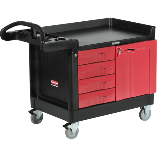 Trademaster Mobile Cabinets & Work Centres, 4 Drawers, 49" L x 26-1/4" W x 38" H, Black Ontario Packaging