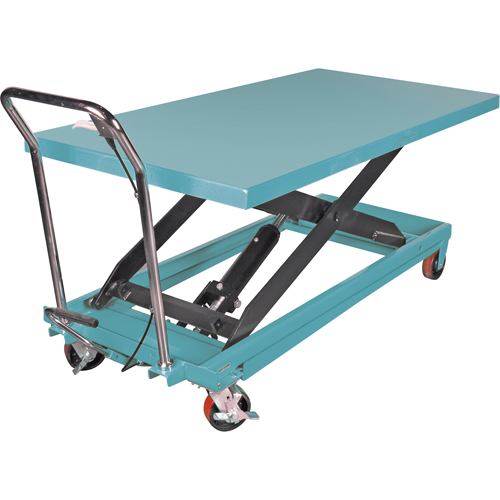 Heavy-Duty Hydraulic Scissor Lift Table, 63" L x 31-7/8" W, Steel, 1100 lbs. Capacity Ontario Packaging