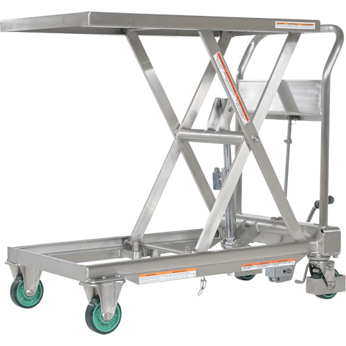 Hydraulic Scissor Lift Table, 31-1/2" L x 19-1/2" W, Stainless Steel, 550 lbs. Capacity Ontario Packaging