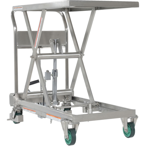 Hydraulic Scissor Lift Table, 31-1/2" L x 19-1/2" W, Stainless Steel, 550 lbs. Capacity Ontario Packaging