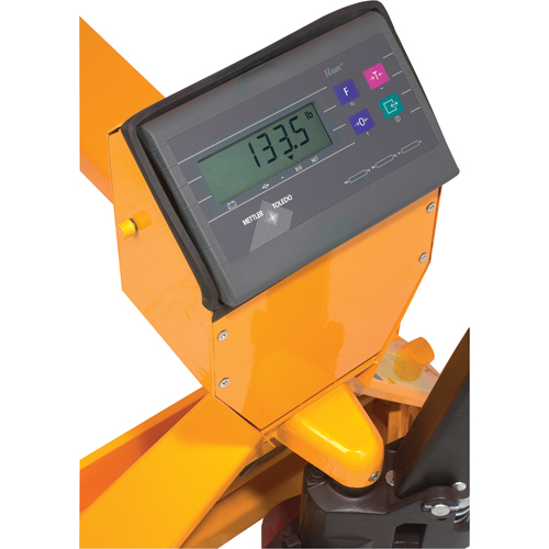 Digital Scale Pallet Truck, 27.5" L x 27.5" W, 5000 lbs. Cap. Ontario Packaging