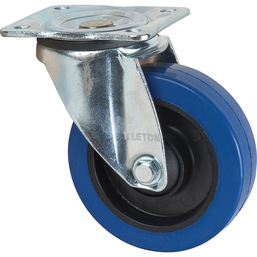 Roulette bleue, Pivotant, 5" (127 mm), Caoutchouc, 400 lb (181 kg) Ontario Packaging