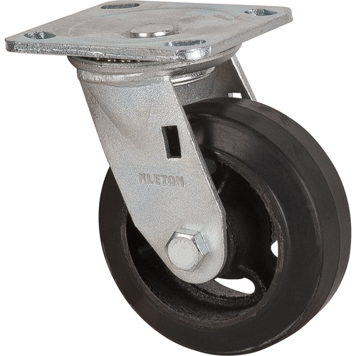 Roulette moul&eacute;, Pivotant, 5" (127 mm), Caoutchouc, 440 lb (199 kg) Ontario Packaging