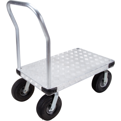 Chariots &agrave; plateforme en aluminium, 24" la x 36" lo, 1600 lb cap, Roues Pneumatique Ontario Packaging