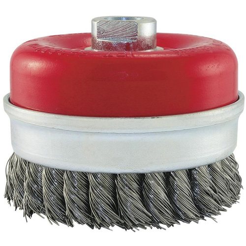 Knot Banded Cup Brush, 5" Dia. x 5/8"-11 Arbor Ontario Packaging