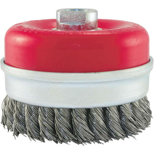 Knot Banded Cup Brush, 4" Dia. x 5/8"-11 Arbor Ontario Packaging