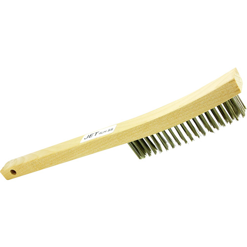 Brosse m&eacute;tallique &agrave; poils longs &agrave; quatre rang&eacute;es et manche long 4LHSS, Acier inoxydable, 4 x 19 rangs de fils, Longueur 13-3/4" Ontario Packaging