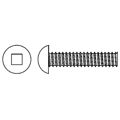 Round Head Machine Screws, #10-24 x 1-3/4" L, Zinc Plated Ontario Packaging
