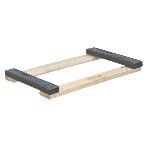 Rubber Ends Hardwood Dolly Frame, Wood Frame, 18" W x 24" D x 2.5" H, 900 lbs. Capacity Ontario Packaging