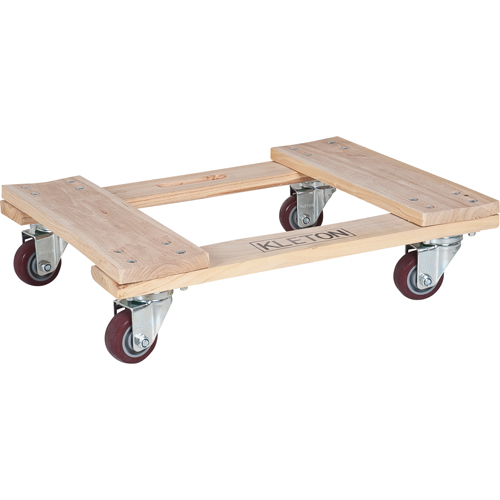 Hardwood Dolly, Polyurethane Wheels, 900 lbs. Capacity, 18" W x 24" D x 7" H Ontario Packaging
