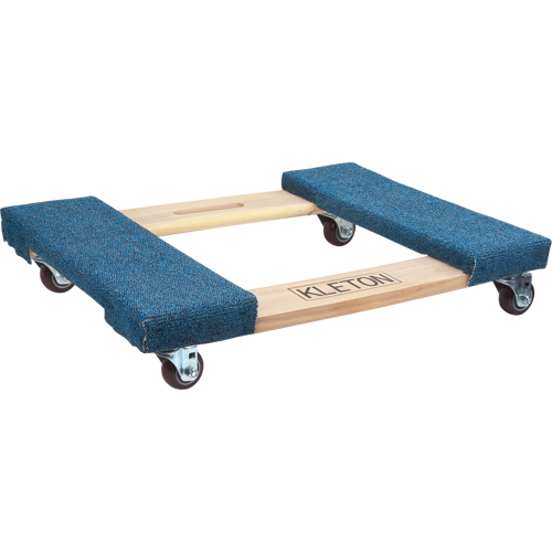 Socle roulant en bois dur &agrave; bouts avec tapis, Cadre en Bois, 18" la x 24" lo, Capacit&eacute; 900 lb Ontario Packaging