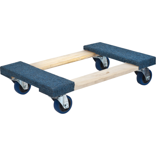 Carpeted Ends Hardwood Dolly, Wood Frame, 18" W x 24" L, 1400 lbs. Capacity Ontario Packaging
