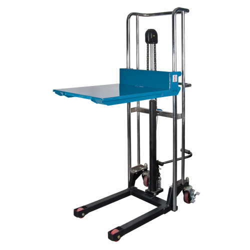 Hydraulic Platform Lift Stacker, Foot Pump Operated, 880 lbs. Capacity, 60" Max Lift Ontario Packaging