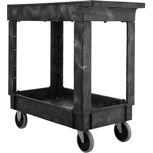 Flat Handle Utility Cart, 2 Tiers, 34" x 31-1/4" x 16", 500 lbs. Capacity Ontario Packaging