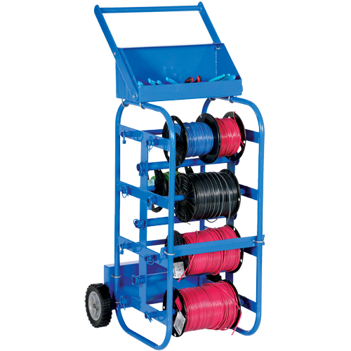 Portable Wire Reel Caddy, Steel, 11 Rod, 19-1/2" W x 43-1/4" H x 17-1/2" D, 150 lbs. Capacity Ontario Packaging