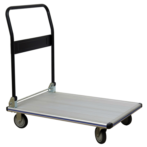 Folding Handle Platform Truck, Aluminum, 550 lbs., 35-1/2" L x 24" W, 35-1/2" High Ontario Packaging