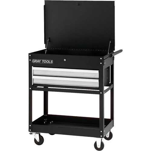 Chariot utilitaire, 2 tiroirs, 30-1/4" lo x 19" la x 35-3/4" h, Noir Ontario Packaging