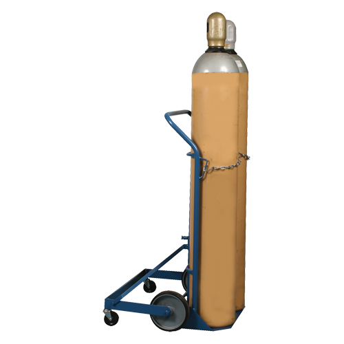 Professional Double Gas Cylinder Truck CC-2, Mold-on Rubber Wheels, 16-7/8" W x 7-1/4" L Base, 500 lbs. Ontario Packaging