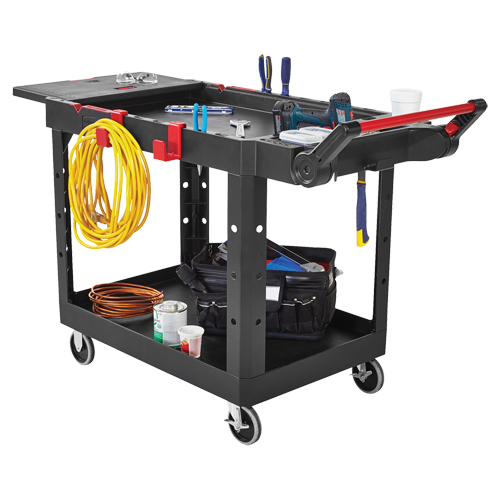 Chariot utilitaire robuste et polyvalent, 2 tiers, 25-1/5" x 36" x 51-1/2", Capacit&eacute; 500 lb Ontario Packaging