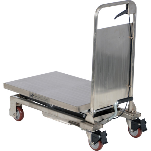 Table &eacute;l&eacute;vatrice hydraulique manuelle &agrave; ciseaux, 27-1/2" lo x 17-3/4" la, Partiellement en acier inoxydable, Capacit&eacute; 220 lb Ontario Packaging
