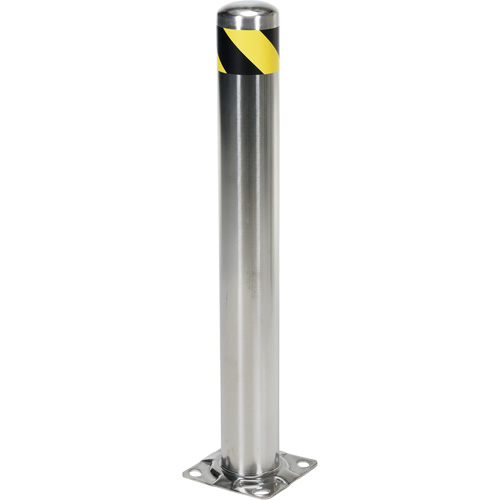Safety Bollard, Stainless Steel, 36" H x 8" W, Silver Ontario Packaging