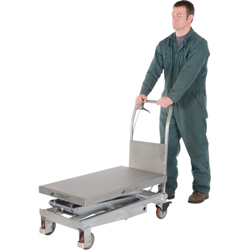 Manual Hydraulic Scissor Lift Table, 35-1/2" L x 20" W, Partial Stainless Steel, 800 lbs. Capacity Ontario Packaging