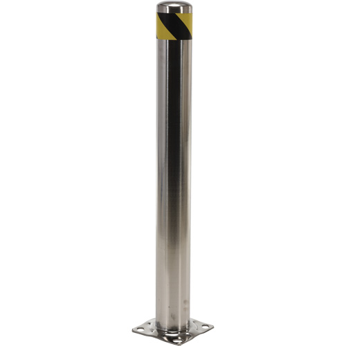 Safety Bollard, Stainless Steel, 42" H x 8" W, Silver Ontario Packaging