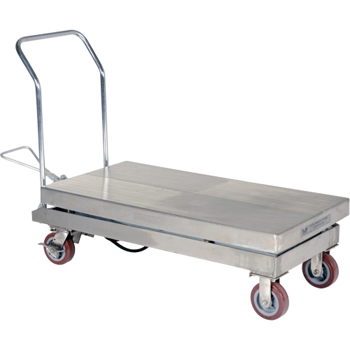 Table &eacute;l&eacute;vatrice hydraulique manuelle &agrave; ciseaux, 47" lo x 24" la, Partiellement en acier inoxydable, Capacit&eacute; 2000 lb Ontario Packaging