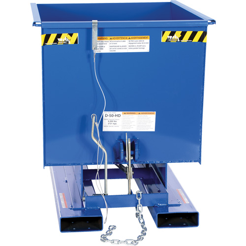 Conteneur autobasculeur, Acier, 1/2 vg³, Bleu Ontario Packaging