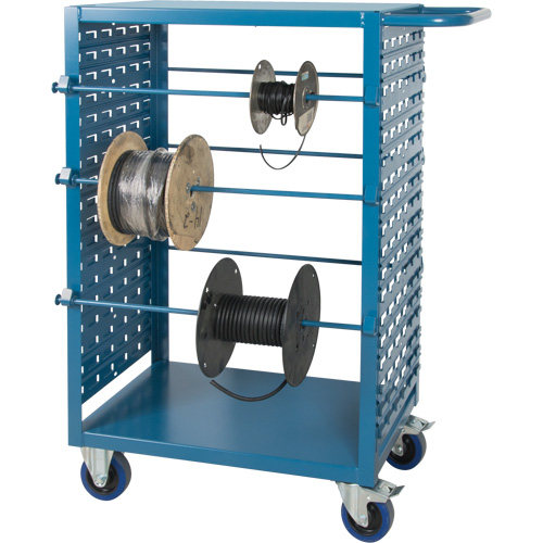 Mobile Wire Spool Cart, Steel, 6 Rod, 21" W x 48" H x 38" D, 1200 lbs. Capacity Ontario Packaging