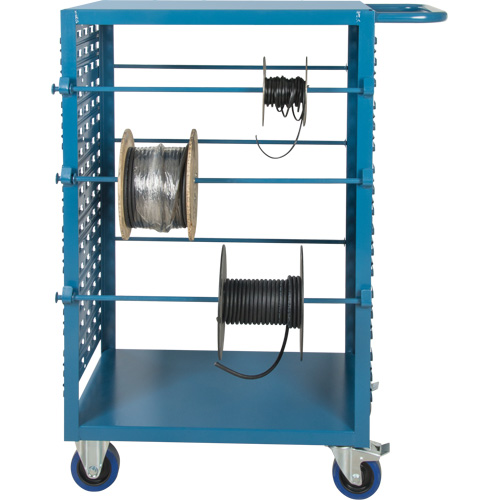 Mobile Wire Spool Cart, Steel, 6 Rod, 21" W x 48" H x 38" D, 1200 lbs. Capacity Ontario Packaging