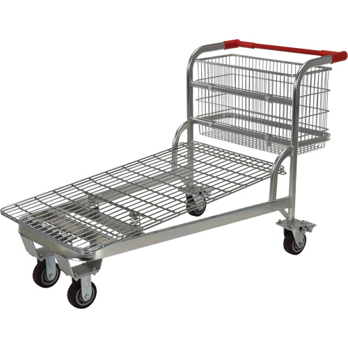 Nestable Wire Cart, Steel, 28-3/4" x 37-1/16" x 59-5/8", 275 lbs. Capacity Ontario Packaging