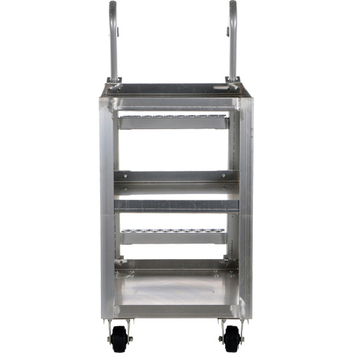 Stockpicker Truck, Aluminum, 21-7/8" W x 40" D, 3 Shelves, 660 lbs. Capacity Ontario Packaging
