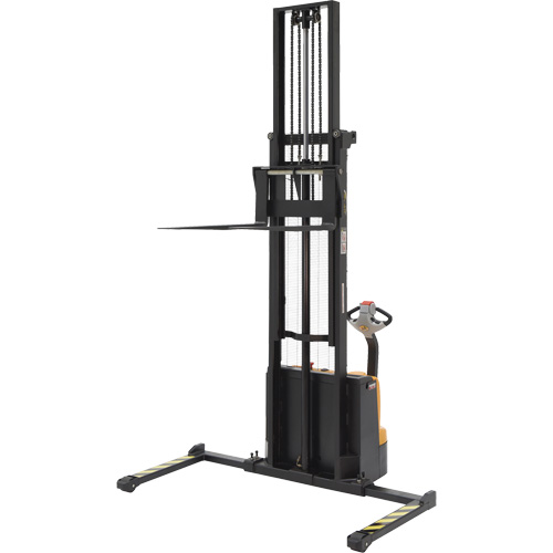 Double Mast Stacker, Electric Operated, 2200 lbs. Capacity, 150" Max Lift Ontario Packaging