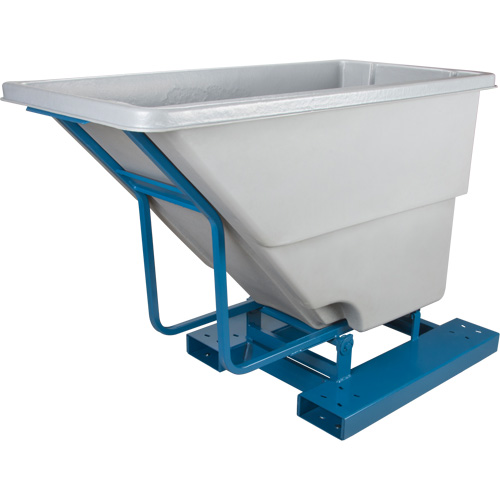 Self-Dumping Hopper, Polyethylene, 5/8 cu.yd., Grey Ontario Packaging