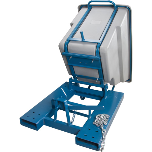 Self-Dumping Hopper, Polyethylene, 5/8 cu.yd., Grey Ontario Packaging