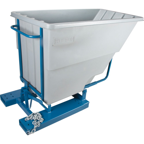 Self-Dumping Hopper, Polyethylene, 1-1/10 cu.yd, Grey Ontario Packaging